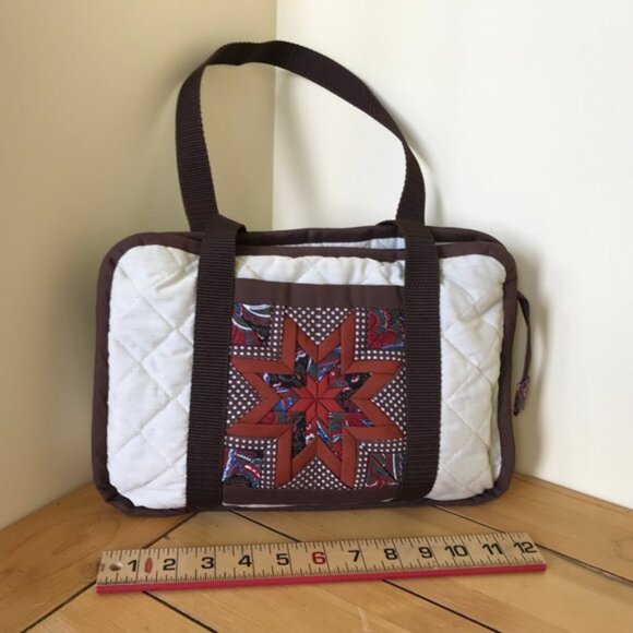 Starburst Quilted Handbag Hand Made Patchwork Organizer Purse + Sewing Pattern - Picture 7 of 16